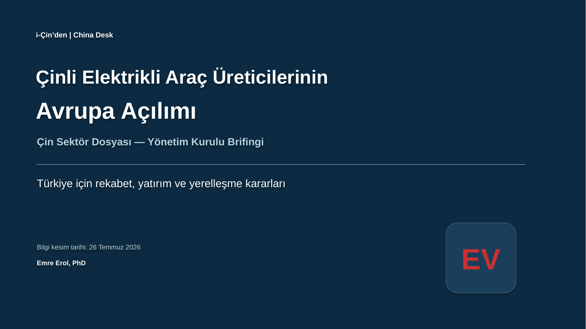 Yönetim Kurulu Çin Brifingi kapak slaytı