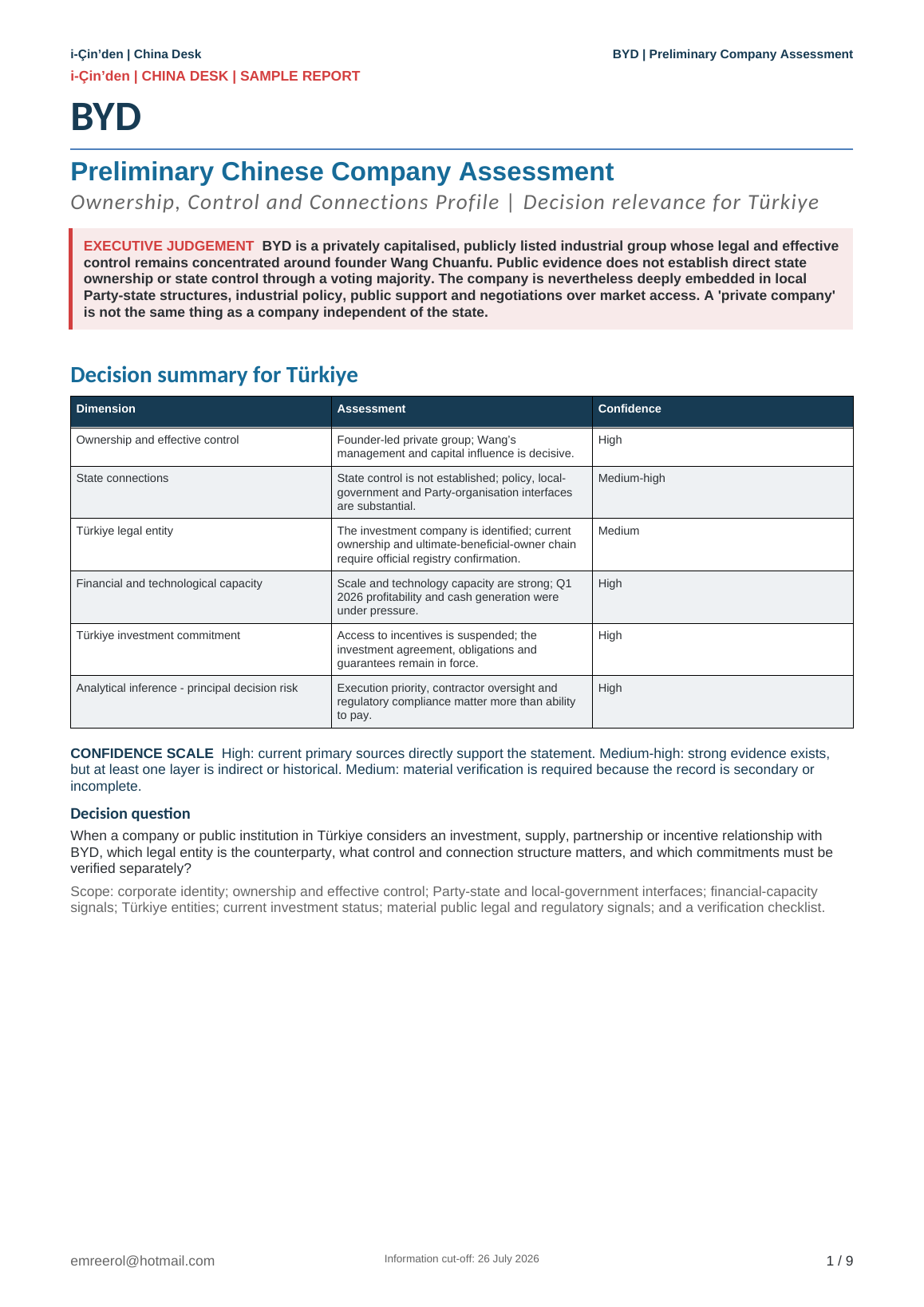 BYD in Türkiye English report cover