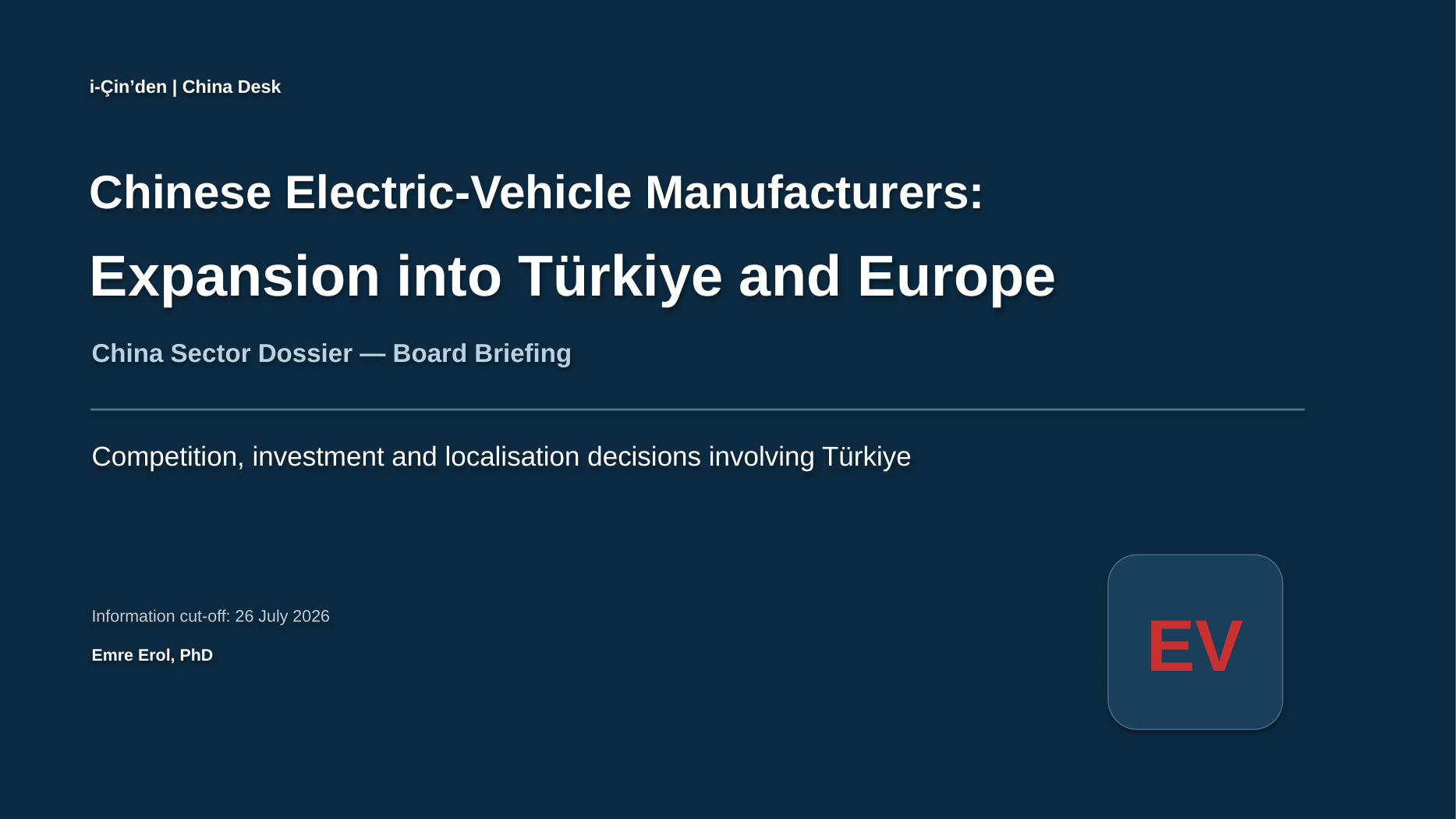 Electric Vehicles English board-briefing cover